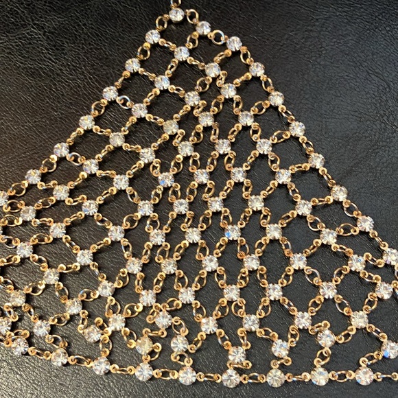 Rhinestone Gold Triangle Body Jewelry - Picture 2 of 5